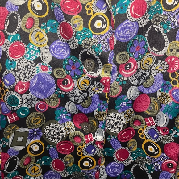 Vintage Koret Petites Button Pattern Blouse - Picture 4 of 6